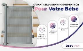 Barriera di Sicurezza Retrattile Babywak - Grigio